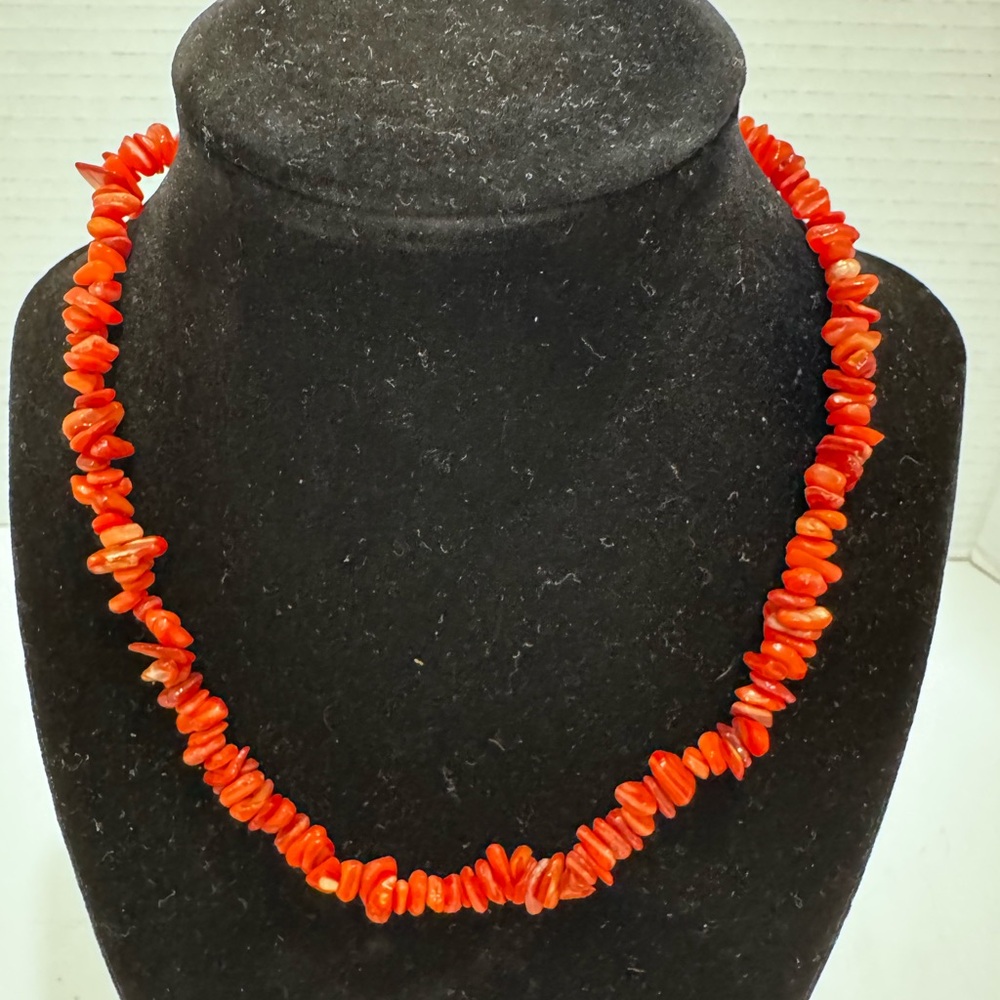 Madewell Puka Shell Enamel Red Necklace